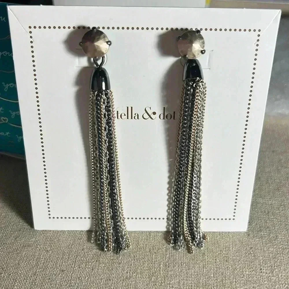 Stella & Dot Fringe Tassel Earrings